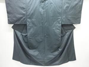 縞織出し手織り紬男物着物